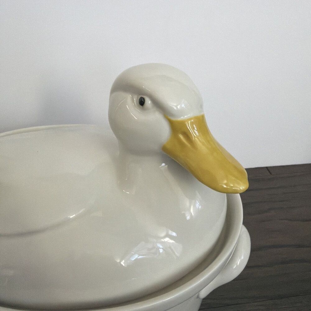 Vintage 1960s Hall China Carbone Duck Nest Covered Dish Country Farm Homestead - Picture 2 of 7